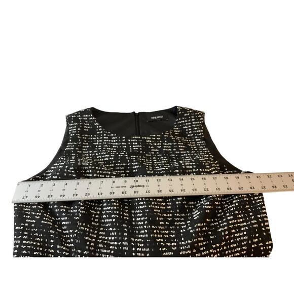Nine West Black White Abstract Print Fit Flare Sleeveless Dress Large - Picture 3 of 13